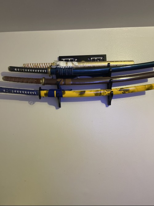 Handmade Japanese Samurai Sword High Manganese Steel With Golden Blade And Yellow Scabbard