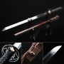 Handmade Japanese Straight Sword With Dark Red Scabbard