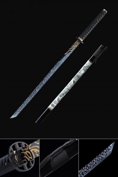 Handmade Japanese Ninjato Sword Full Tang With Dragon Scabbard