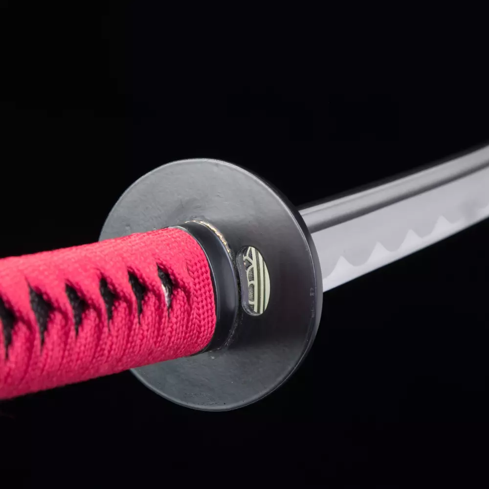 Red Handle Katana | 1060 Carbon Steel Katana with Red Ito, Black