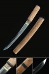 Handmade Shirasaya Tanto Sword T10 Carbon Steel Real Hamon