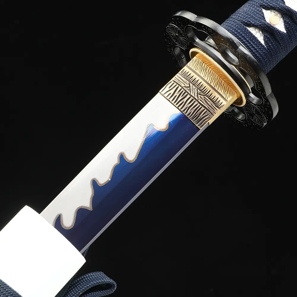 Wakizashi Sword | 1095 Carbon Steel Wakizashi with Blue Hamon