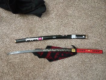 Handmade Japanese Katana Sword Full Tang With Black Scabbard