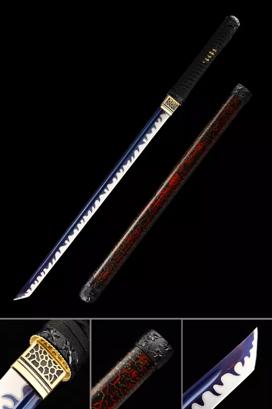 Handmade Japanese Ninjato Ninja Sword Full Tang With Blue Blade