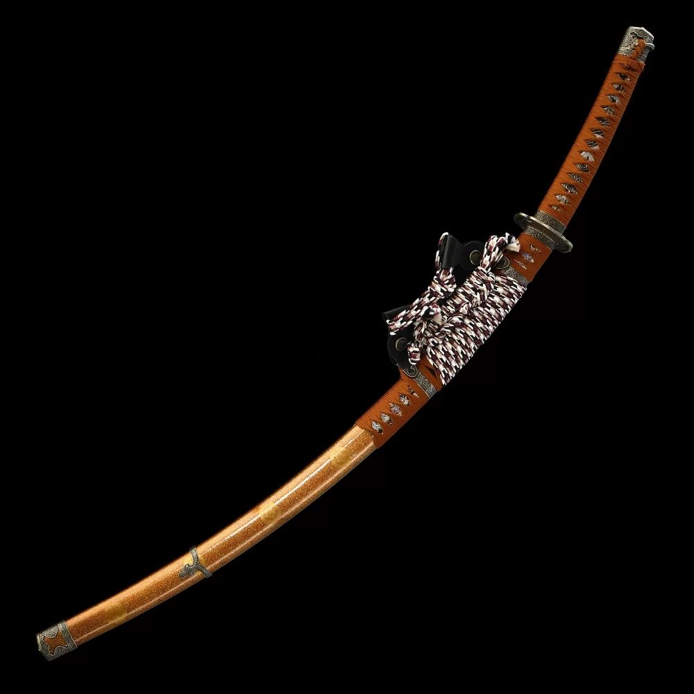 Odachi Sword | 1095 Carbon Steel Odachi with Orange Hardwood Saya