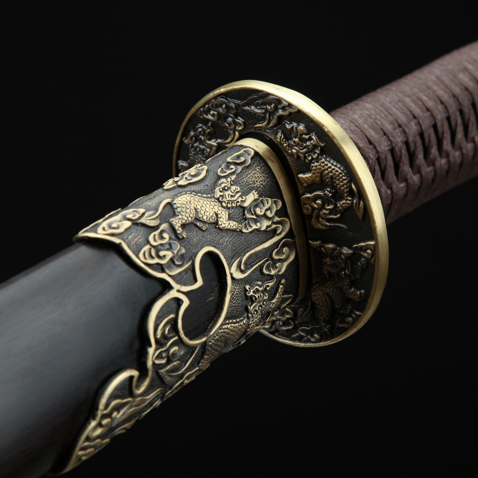 Handmade Black Sandalwood Qing Dynasty Kirin Theme Chinese King ...