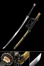 High-performance Japanese Tachi Odachi Sword Pattern Steel Real Hamon With Olive Scabbard