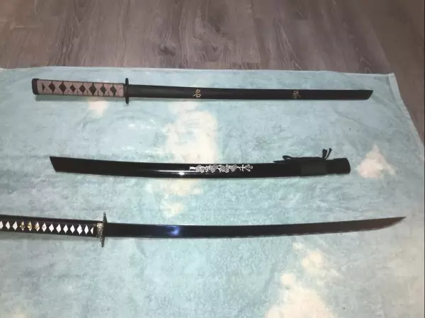 Handmade Japanese Sword High Manganese Steel With Blue Blade
