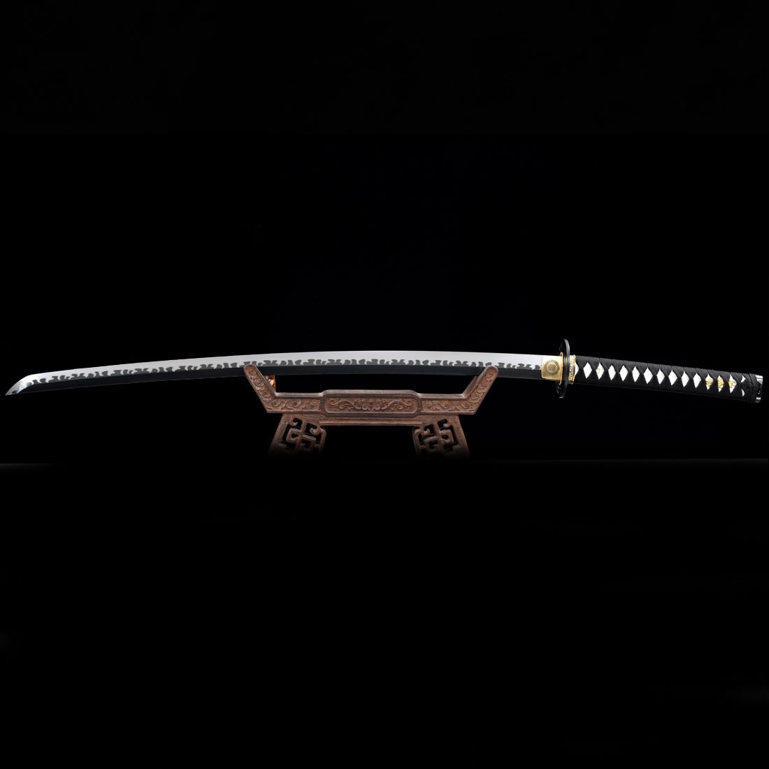 Japanese Samurai Sword KATANA High Carbon Steel Ninja Blade BLACK Dragon  Tang - MEGAKNIFE