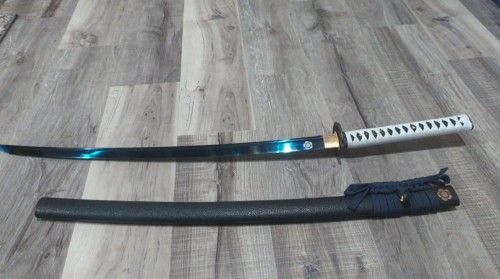 Handmade Ghost Of Tsushima Katana Sword With Blue Blade