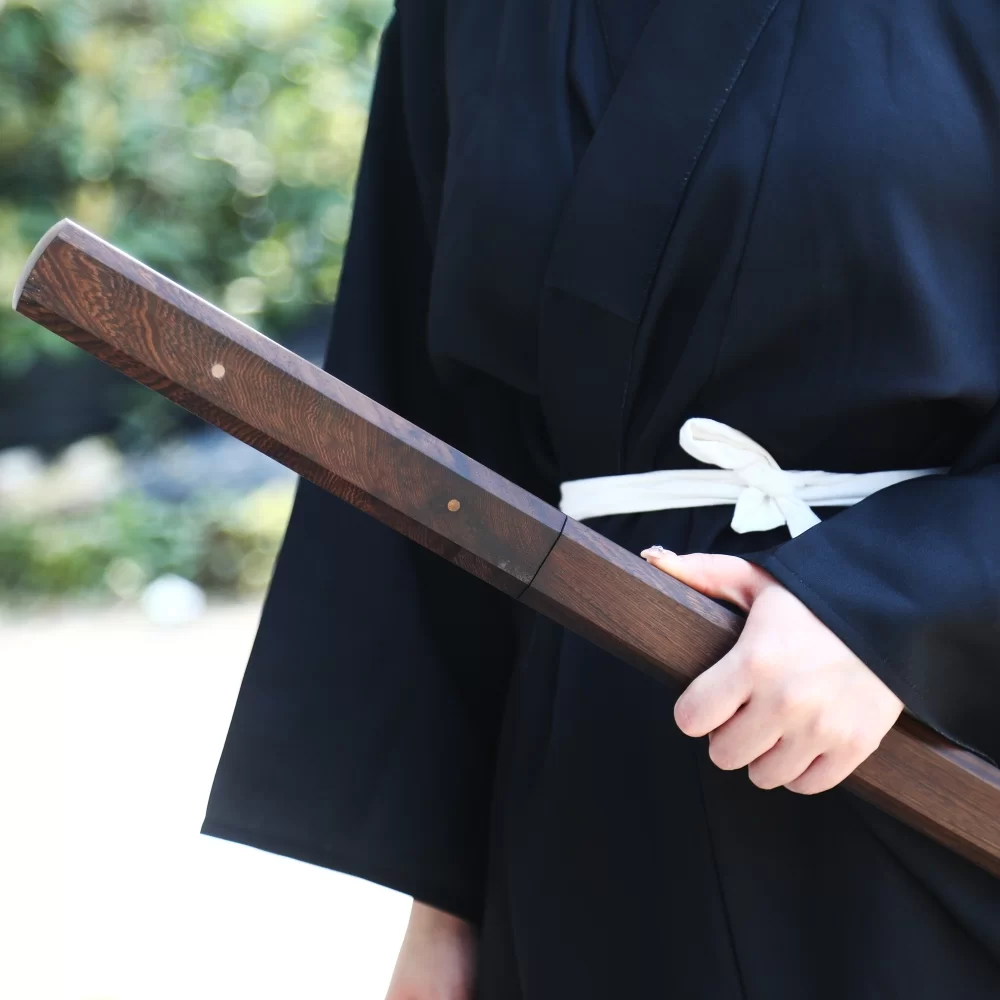 T10 Carbon Steel Ninjato in Shirasaya Style with Rosewood Saya and