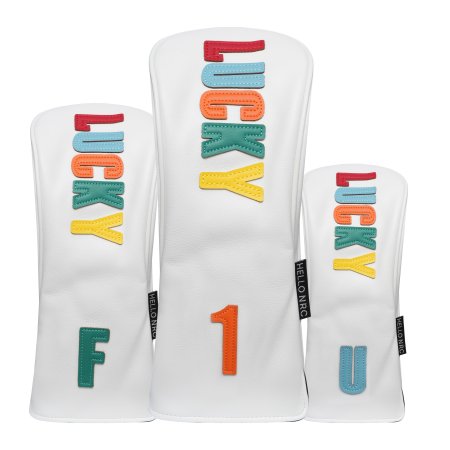 Lucky Golf Wood Headcovers Set - White