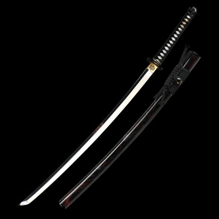 Handcrafted Full Tang Japanese Samurai Sword 1095 Carbon Steel With Black Scabbard