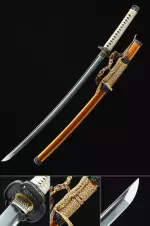 Handmade Japanese Tachi Odachi Sword Spring Steel With Orange Scabbard