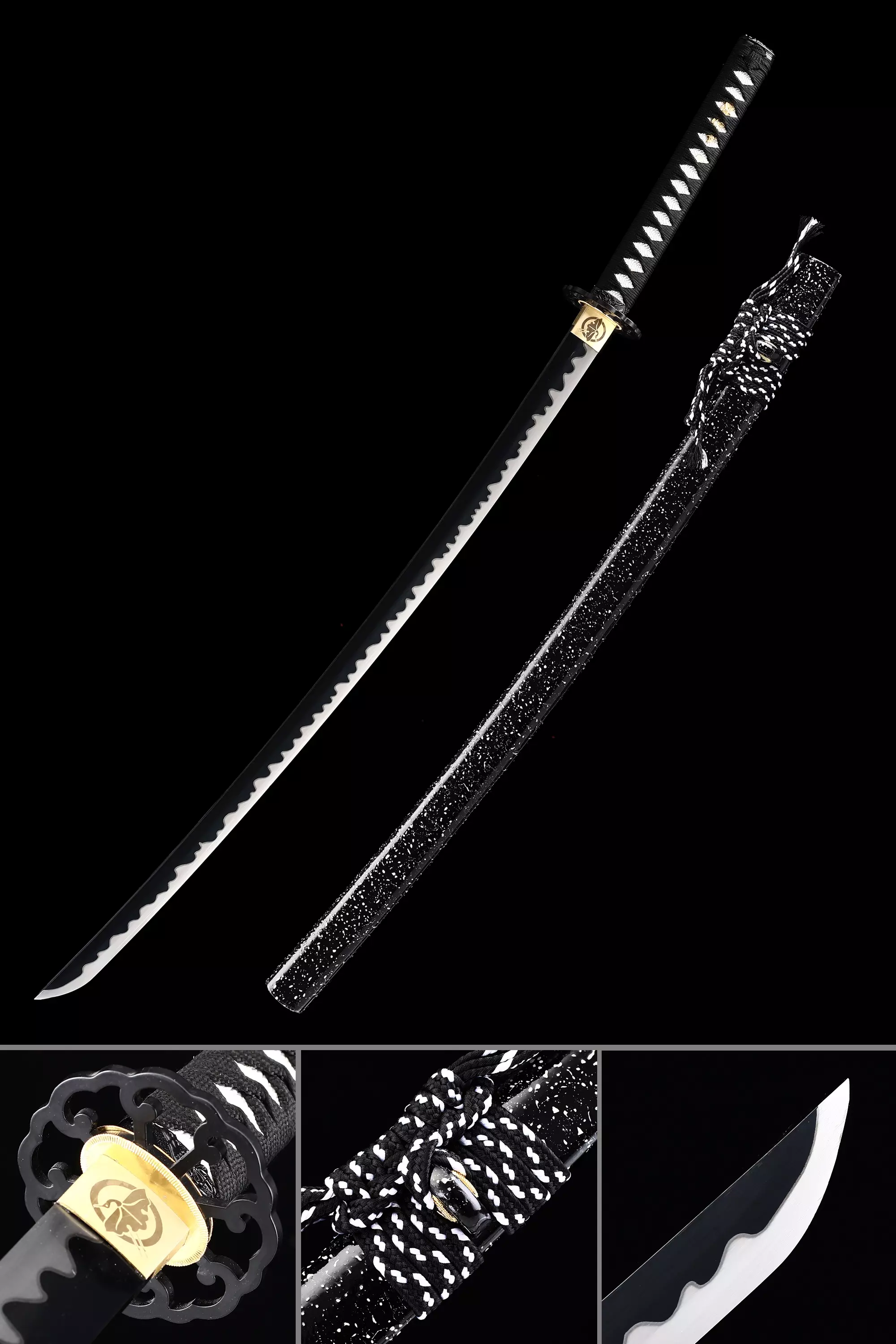 Black Blade Katana | Handmade Japanese Samurai Sword High Manganese ...