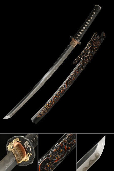 Handmade Japanese Wakizashi Sword Damascus Steel