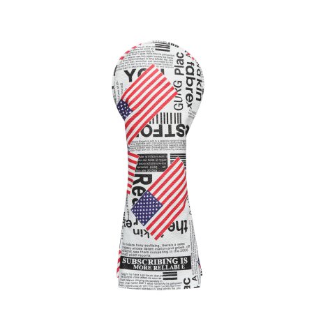 Vintage Newspaper Style Hybrid Golf Headcover White