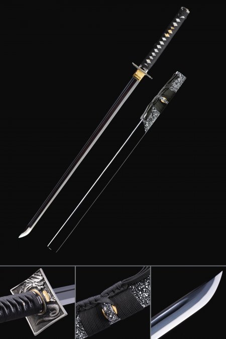 Handmade Japanese Ninjato Ninja Sword With Dragon Tsuba