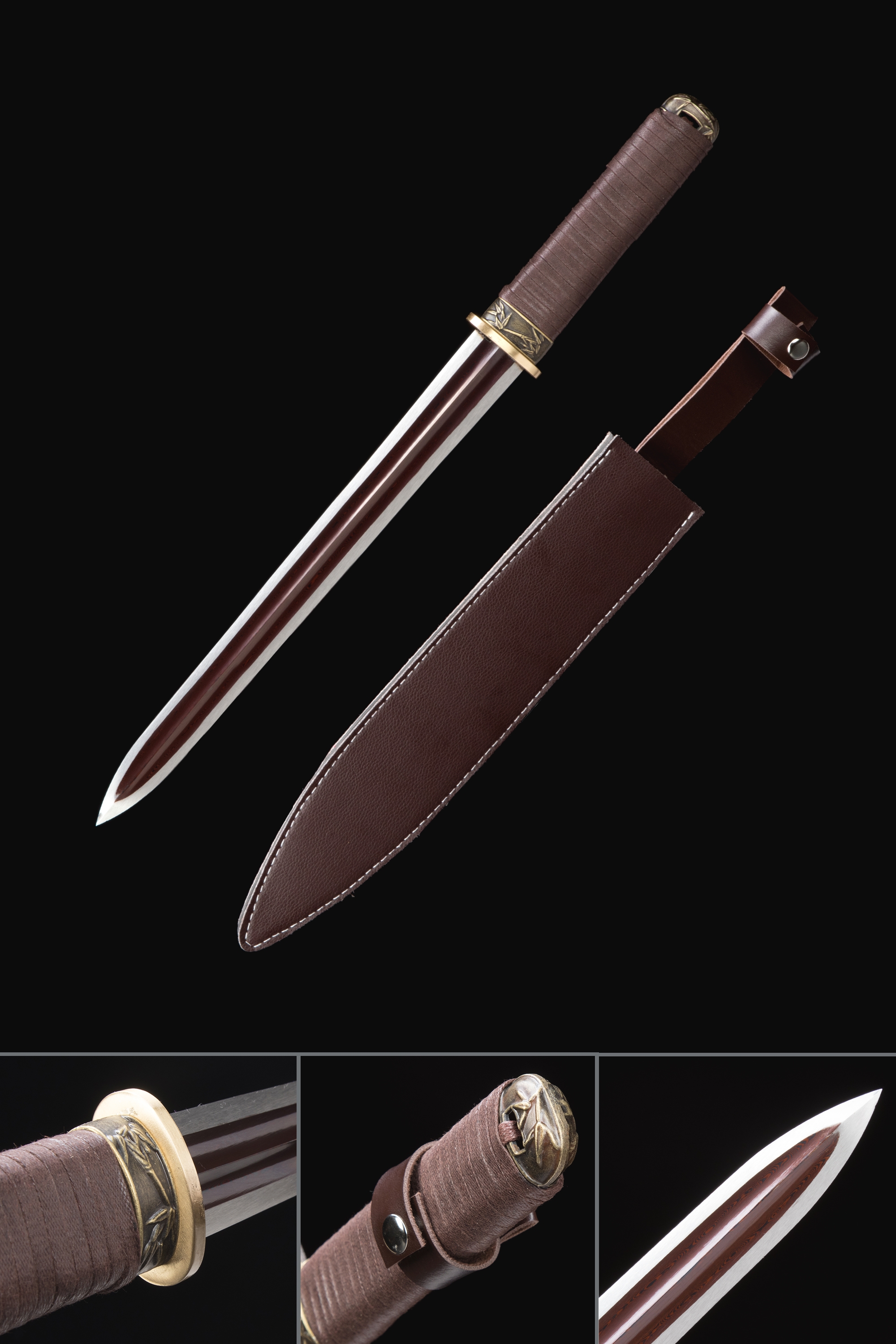 Chinese Dagger  Double Edge Short Tanto Sword, Handmade Chinese
