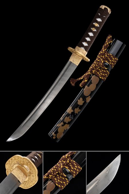 Handmade Japanese Short Tanto Sword Pattern Steel