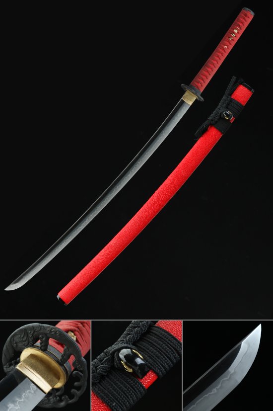 Dragon Tsuba T10 Carbon Steel Katana, Real Hamon, Full Tang & Handmade