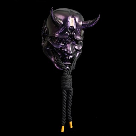 Purple Japanese Rope-biting Hannya Mask