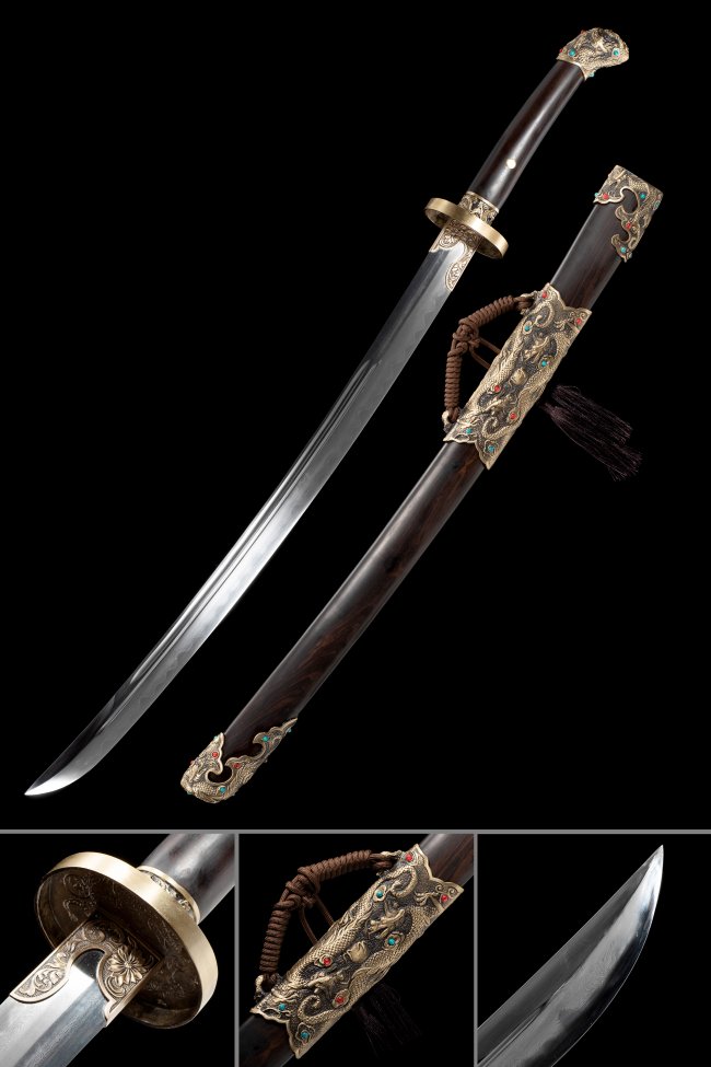 High-performance Chinese Qing Dynasty Sword With Black Wood Scabbard - Broadsword