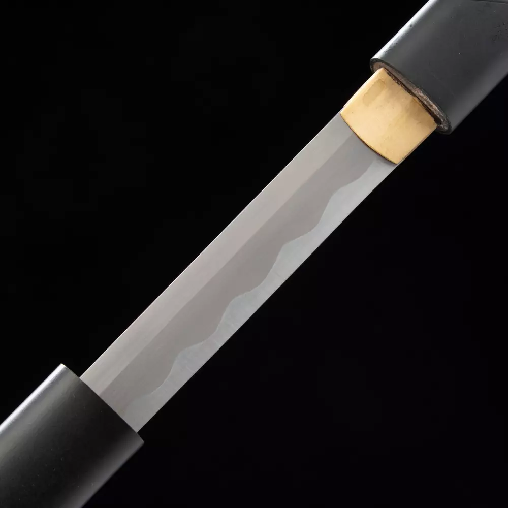Zatoichi Sword | Black Saya 1060 Carbon Steel Ninjato, Black Tsuka