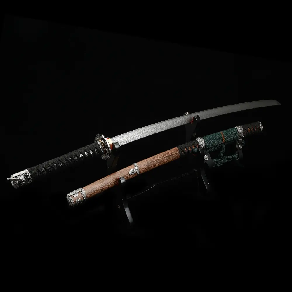 Tachi Sword | Damascus Steel Tachi Sword - Full Tang Manganese