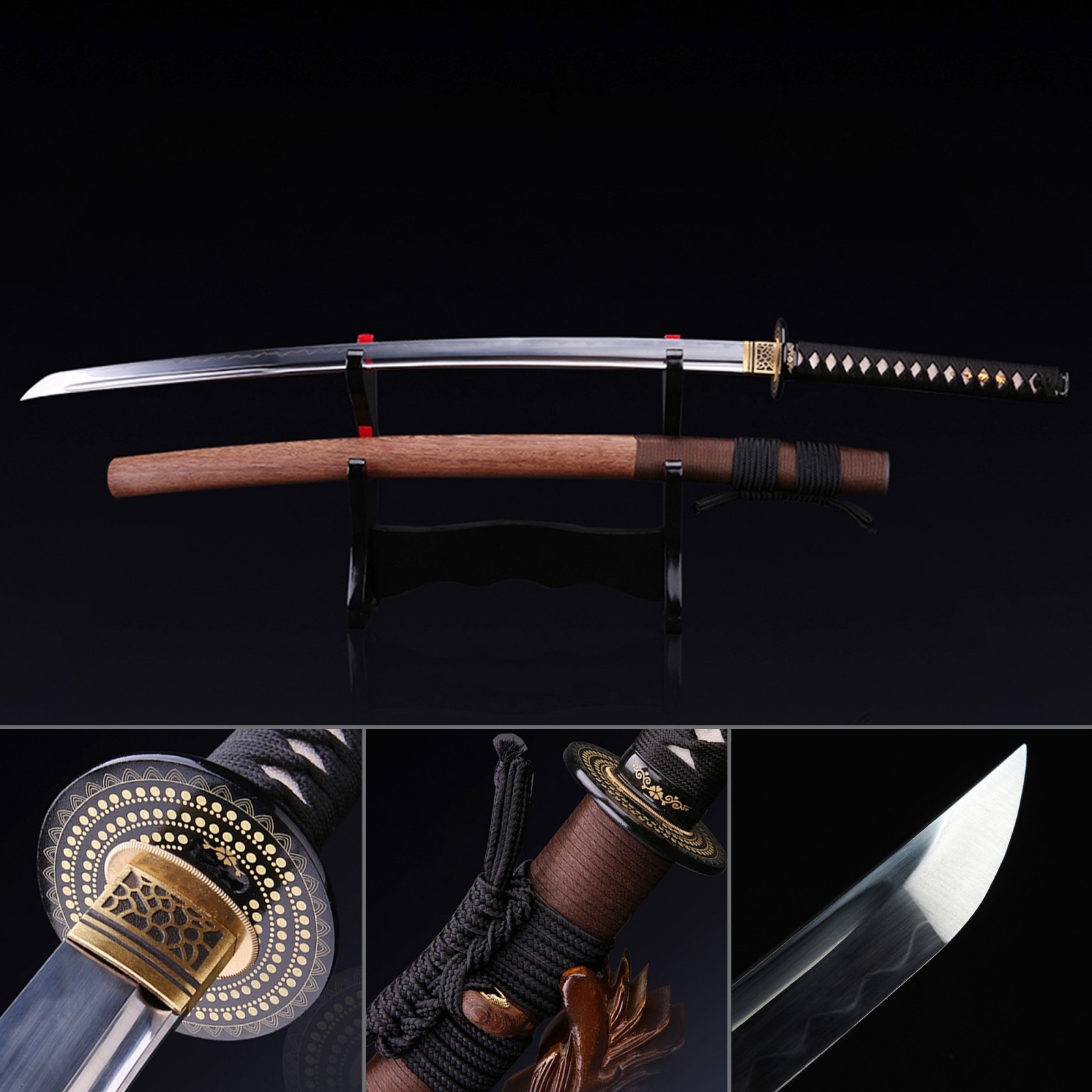 Full Tang Sword, Handmade Japanese Samurai Sword T10 Folded Clay ...