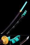 Handmade Blue Blade Printed Carbon Steel Real Japanese Katana Samurai Swords