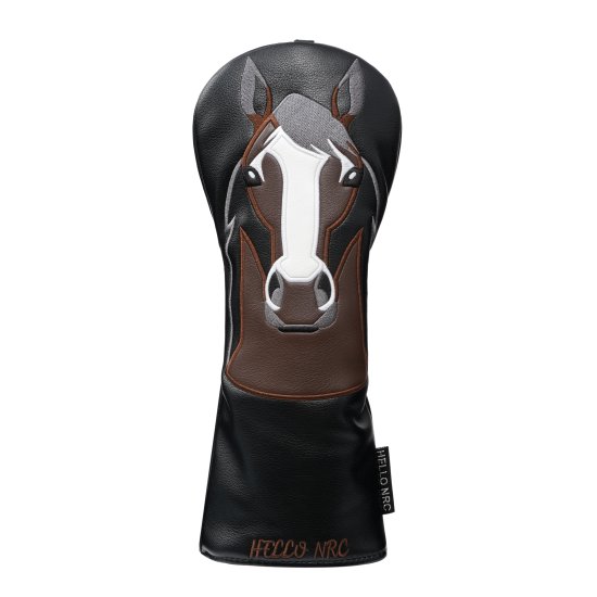 Horse Head Fairway Wood Headcover - Black