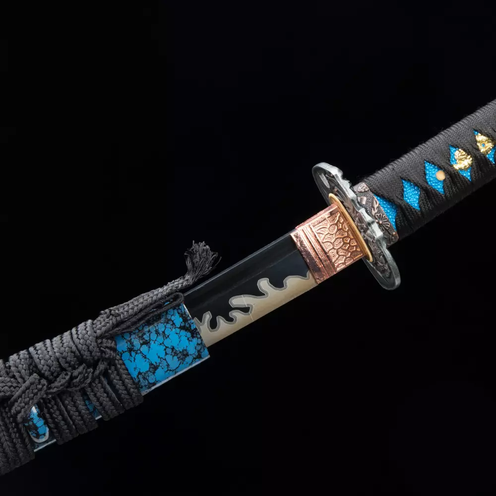 Skull Katana | 1060 Carbon Steel Katana with Skull Tsuba - Black