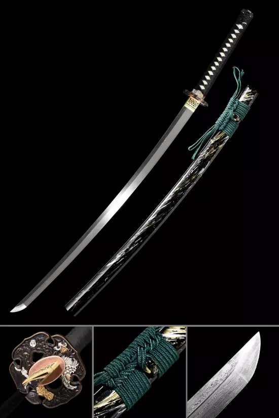 Handmade Japanese Samurai Sword Damascus Steel Full Tang