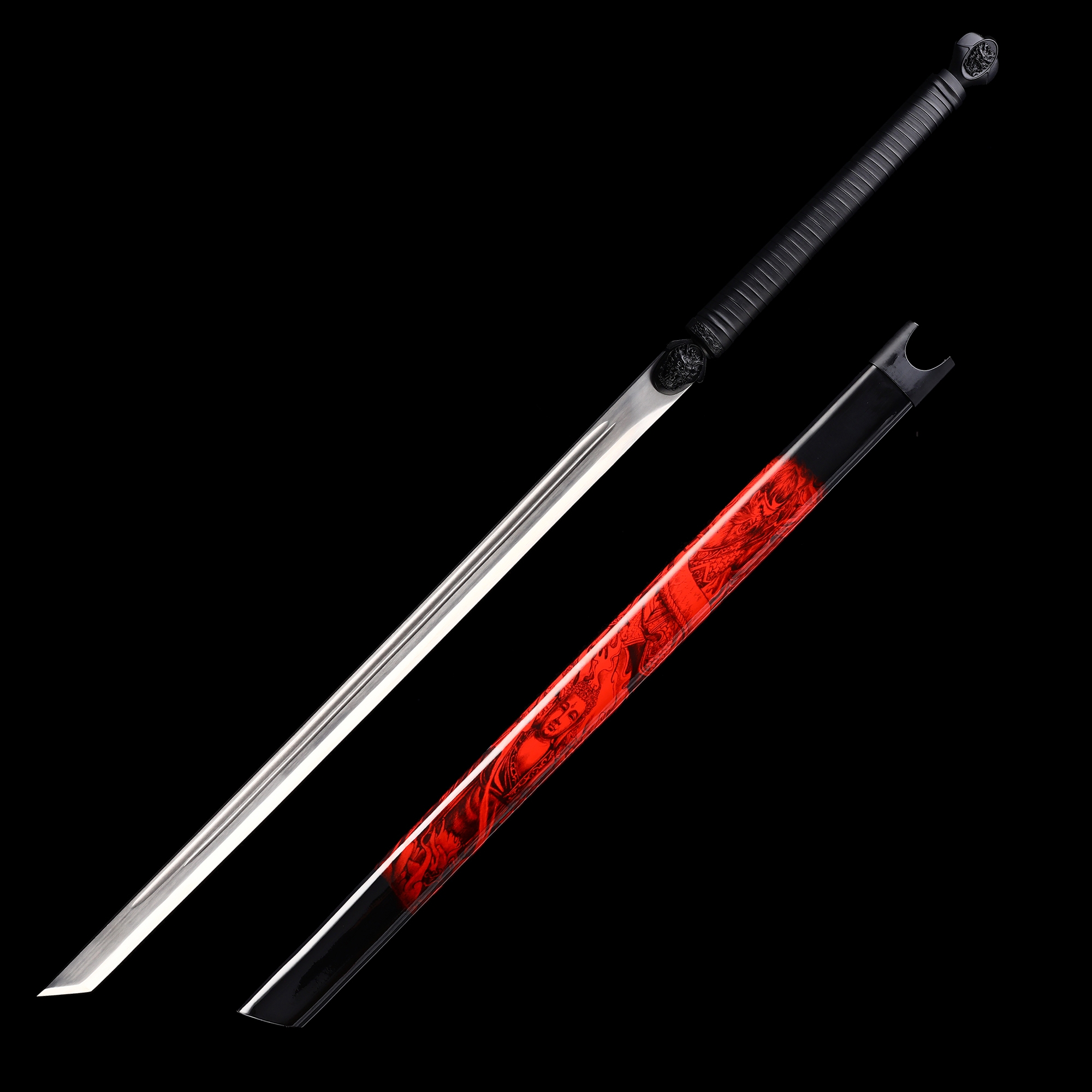 Modern Ninjato | Manganese Steel Ninjato with Red-Black Monkey