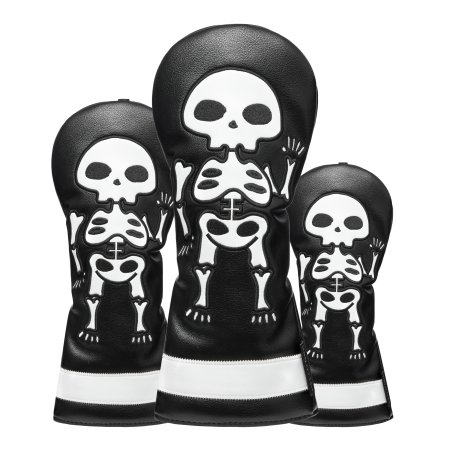 Skull Golf Wood Headcovers Set - Black