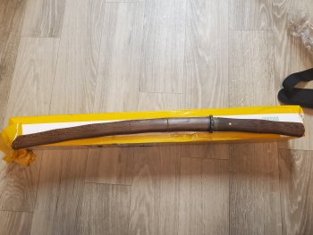 Handmade Japanese Tachi Odachi Sword Damascus Steel With Brown Scabbard