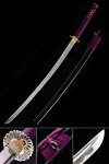 Japanisches Schwert, Handgefertigtes Japanisches Katana-schwert 1045 Kohlenstoffstahl Mit Goldener Sonnenblume Tsuba