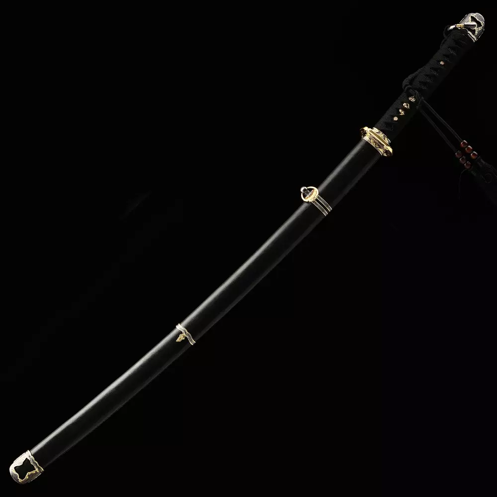 Ww2 Samurai Sword | Wwii Japanese Army Officer's Shin Gunto Samurai Sword  Type 98 With Black Scabbard - TrueKatana