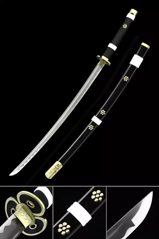 One Piece Roronoa Zoro Enma Sword Yamato Black Anime Katana Cosplays Replica