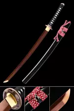 Black Wakizashi  Handmade High Manganese Steel Black Blade