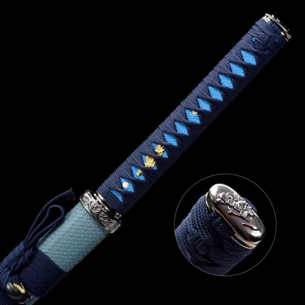 Blue Handle Katana | Manganese Steel Katana with Teal Lacquer Saya