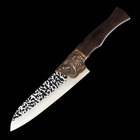 Full Tang Copper Guard Kitchen Knife With Stainless Steel Blade