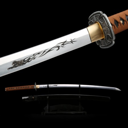 Handmade Traditional Japanese Katana Sword 1060 Carbon Steel With Black Scabbard