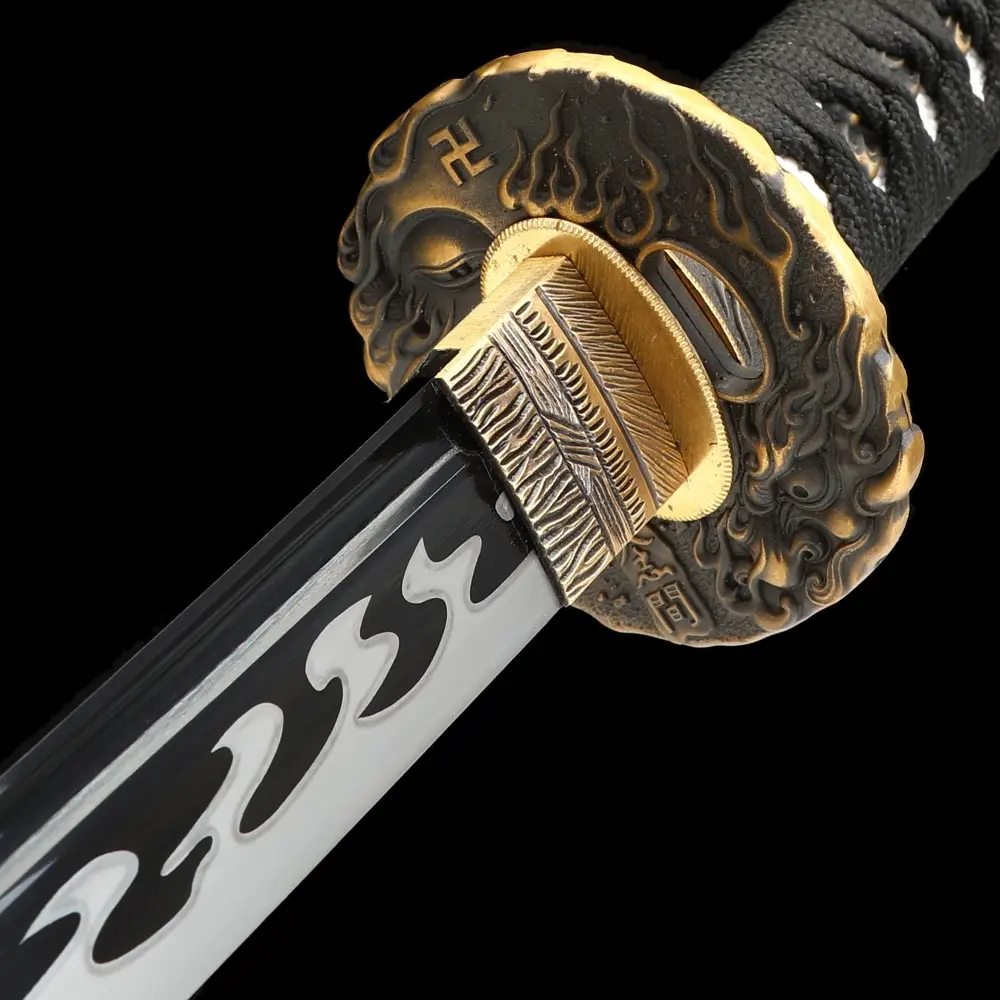 Black Katana | Demon Tsuba 1095 Carbon Steel Katana, Handmade