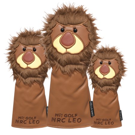 Cartoon Lion Golf Wood Headcovers Set - Brown