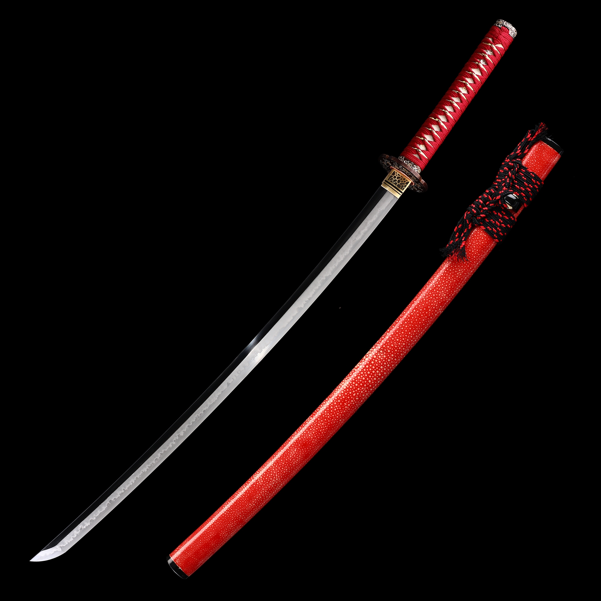 Red Katana | High-performance Japanese Katana Sword With Red Rayskin  Scabbard - TrueKatana
