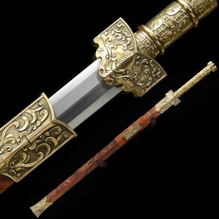 Hochleistungs-federstahlschwert Aus Chinesischer Han-dynastie Mit Palisanderscheide