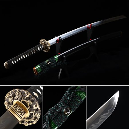 Handmade Sharp Japanese Katana Sword T10 Folded Clay Tempered Steel