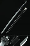 Sakabato Reverse Blade Katana in Manganese Steel with Dragon Tsuba and Black Saya - Full Tang Rurouni Kenshin Sword